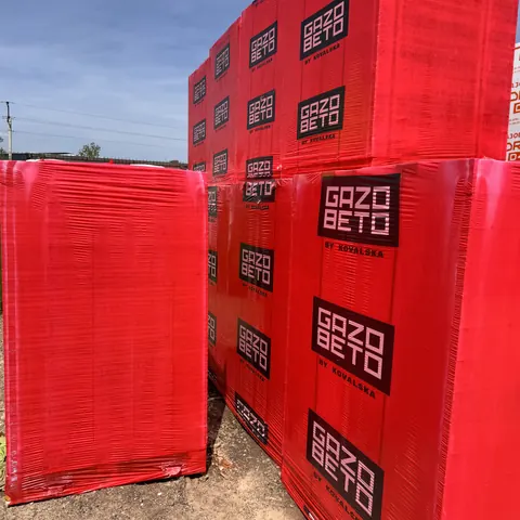Газоблок Ковальська (Gazobeto) на палетах у заводській плівці, фото 2